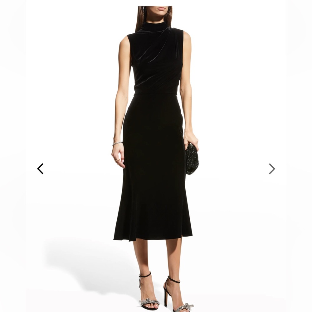 Shoshanna Size 6 Black Velvet Sleeveless Dress